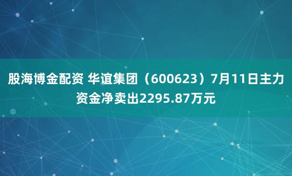 股海博金配资 华谊集团（600623）7月11日主力资金净卖出2295.87万元